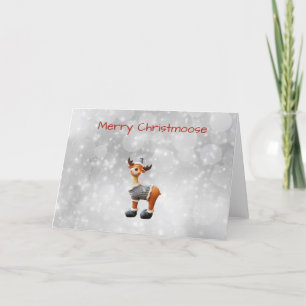 Merry Christmoose wearing a hat Holiday Card