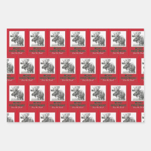Merry Christmoose Wrapping Paper Sheets