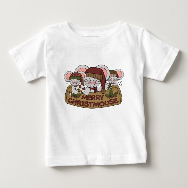 Merry Christmouse Baby T-Shirt (Front)