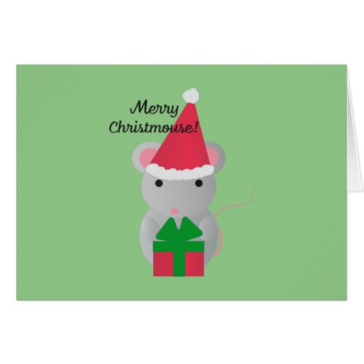 Merry Christmouse Cute Christmas Mouse (Front Horizontal)