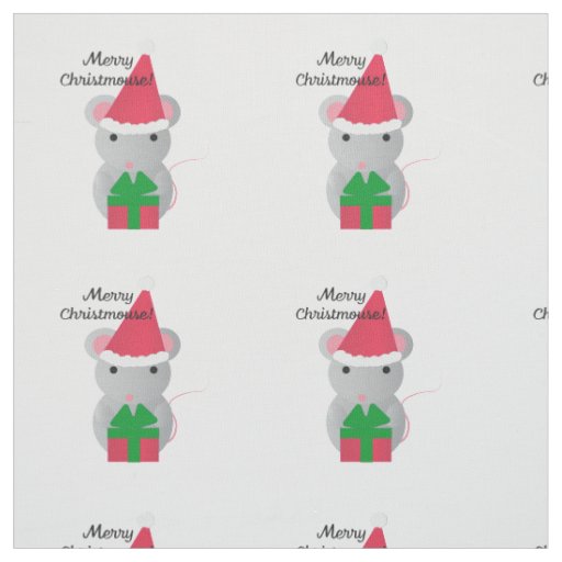 Merry Christmouse Cute Christmas Mouse Fabric