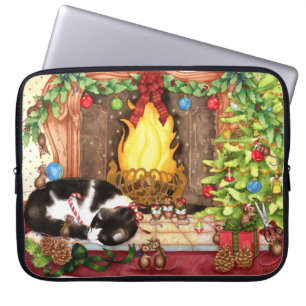 Merry Christmouse - Cute Holiday Animal Art Laptop Sleeve