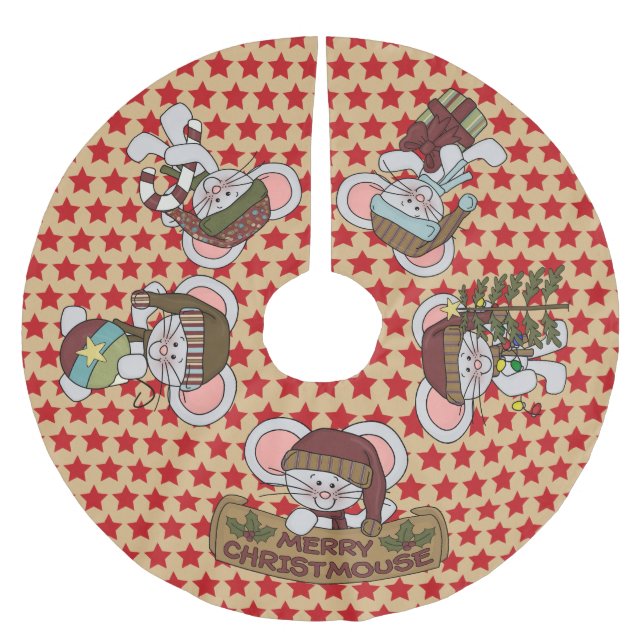 Merry Christmouse Holiday Tree Skirt (Front)