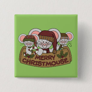 Merry Christmouse Pinback Button