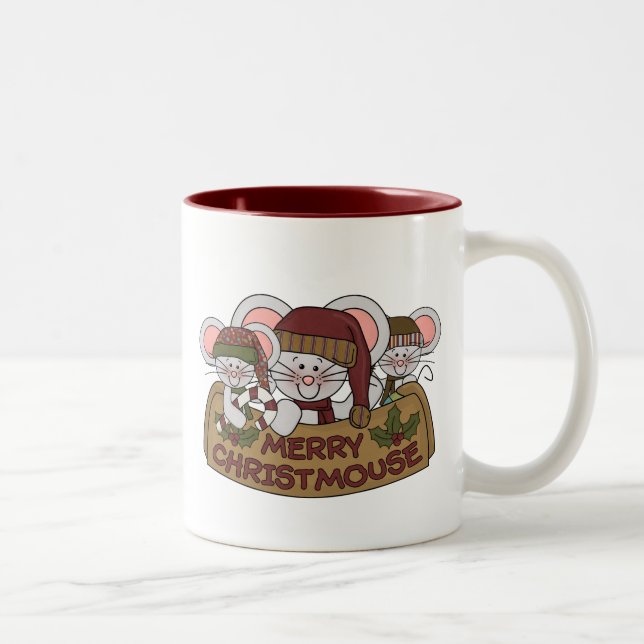 Merry Christmouse Two-Tone Coffee Mug (Right)