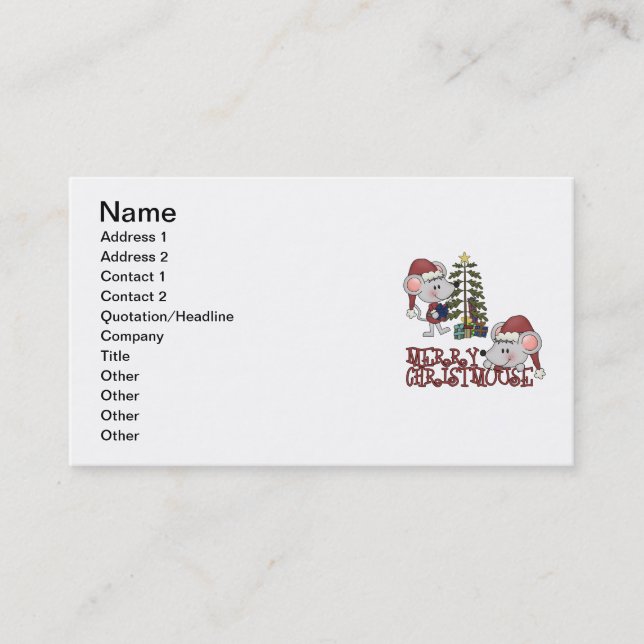 Merry Christmouse With Tree Business Card (Front)