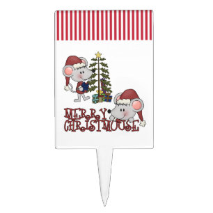 Merry Christmouse With Tree Cake Topper