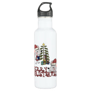 Merry Christmouse With Tree Stainless Steel Water Bottle