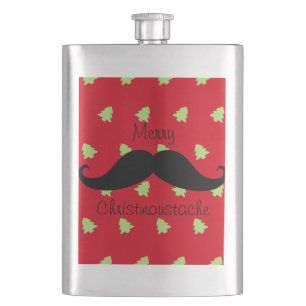 Merry Christmoustache Hip Flask