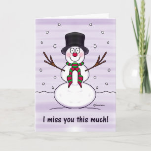 Merry Christms Snowman Funny Humor Miss You Holiday Card