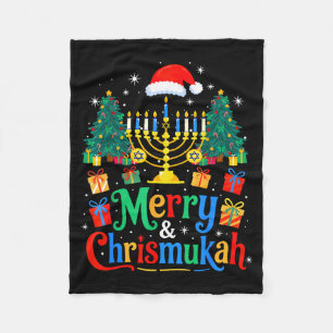 Merry Christmukkah Hanukkah Christmas Tree Xmas Fa Fleece Blanket
