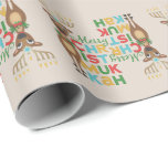 Merry Christmukkah Reindeer Wrapping Paper<br><div class="desc">Christmas reindeer with a Hanukkah menorah for antlers with a Merry Christmukkah greeting.</div>