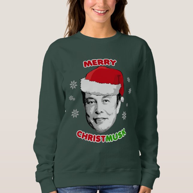 Merry Christmusk Ceramic Ornament Sweatshirt (Front)