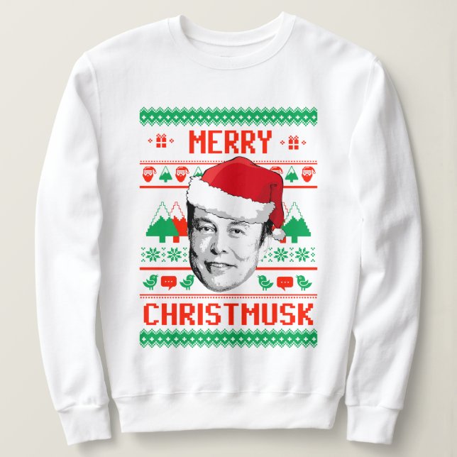 Merry Christmusk UGLY CHRISTMAS SWEATER (Design Front)