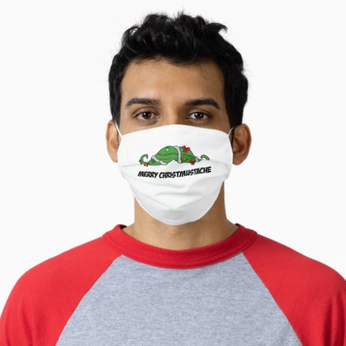 Merry Christmustache Christmas Mustache Adult Cloth Face Mask