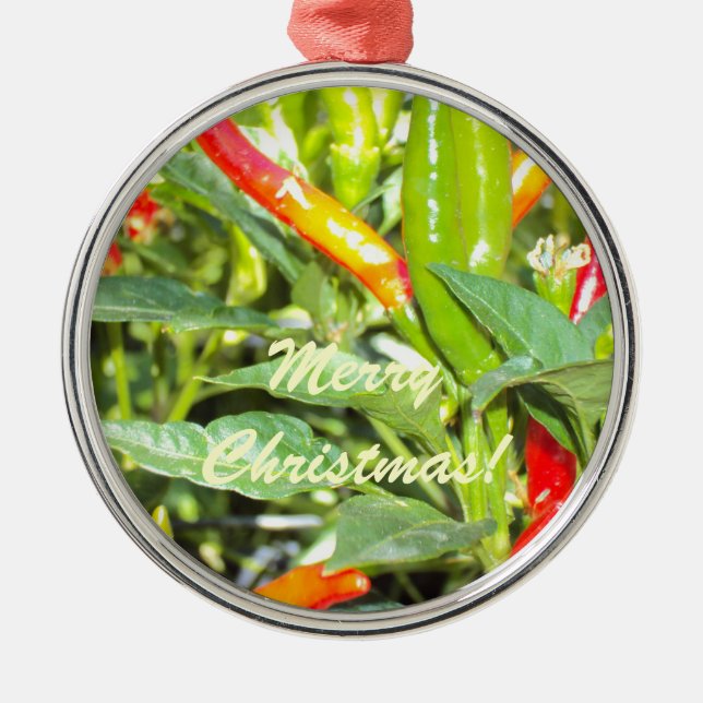 Merry Chritmas Chili Pepper Ornament (Front)