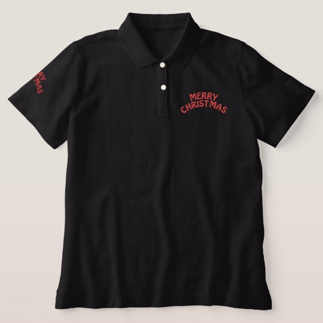 Merry Chritmas  Men's  Embroidered Polo Shirt (Design Front)