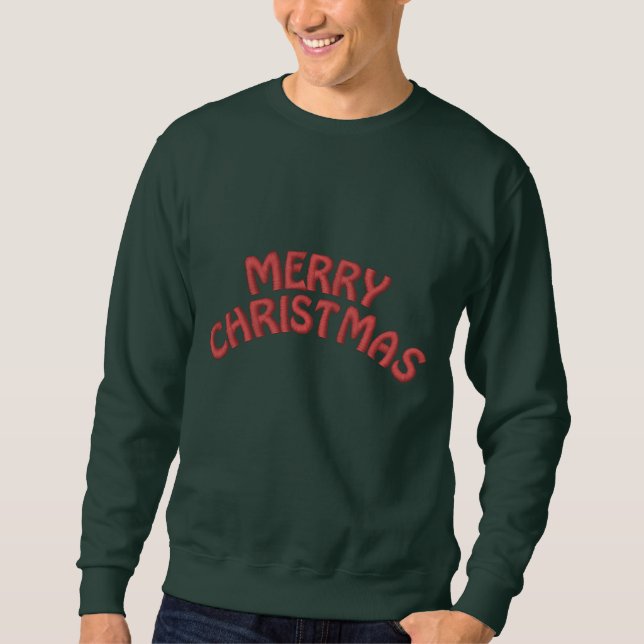 Merry Chritmas  Men's  Embroidered Sweatshirt (Front)