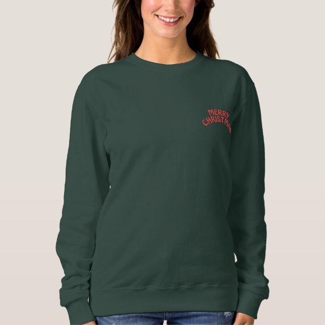 Merry Chritmas  Men's  Embroidered Sweatshirt (Front)