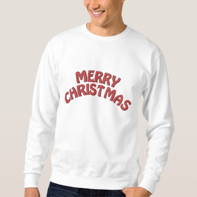 Merry Chritmas  Men's  Embroidered Sweatshirt (Front)