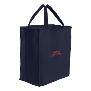 Merry Chritmas Men's Embroidered Tote Bag