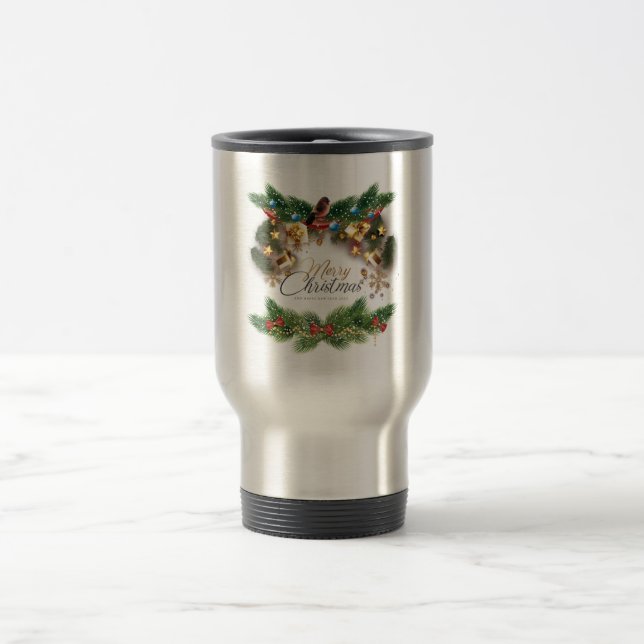 Merry Chritmas Tumbler Travel Mug (Center)