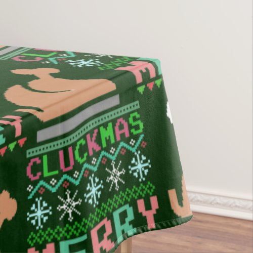 Merry Chuckmas _ Xmas Roasted Turkey Ugly Sweater Tablecloth