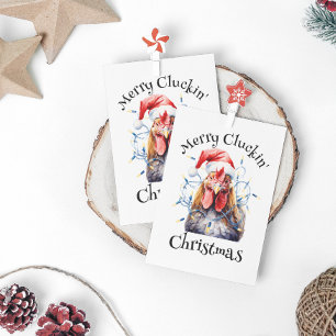 Merry Cluckin' Christmas Chicken Postcard
