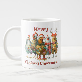 Merry Clucking Christmas Chicken Giant Coffee Mug