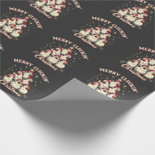 Merry Clucking Christmas Funny Chicken Roosters Wrapping Paper