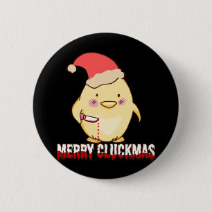 Merry Cluckmas, Funny Christmas Chicken Button