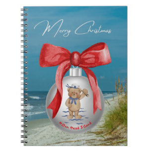 Merry Coastal Christmas Hilton Head Island Beach Notebook