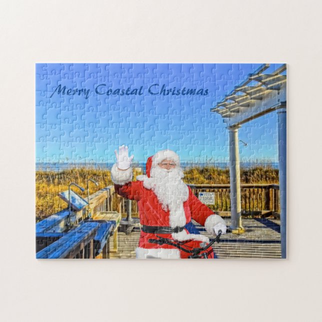 Merry Coastal Christmas Hilton Head Island Santa Jigsaw Puzzle (Horizontal)