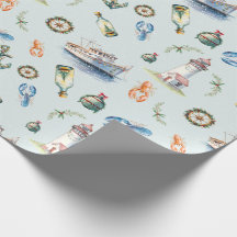 Merry Coastal Christmas Wrapping Paper