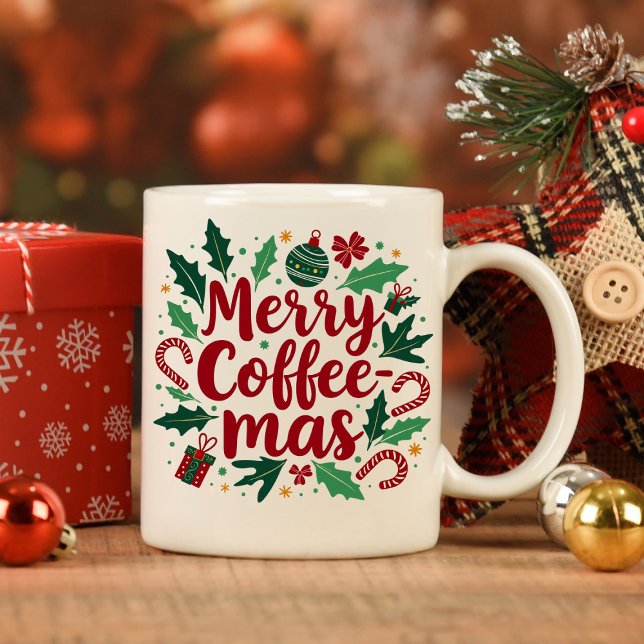 Merry Coffemas Funny Christmas Two Tone Coffee Mug (Creator Uploaded)