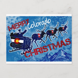 Merry Colorado Christmas grunge postcard