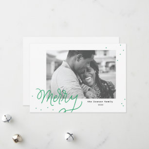 Merry Confetti Festive Photo Holiday Card