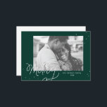 Merry Confetti Festive Photo Holiday Card<br><div class="desc">This holiday card features a hand lettered greeting and a fun sprinkle of confetti. Alternate colors and backer options available upon request. I am happy to tailor this card for your story. Thanks for visiting my Zazzle store!</div>