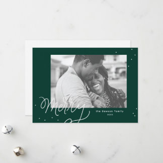 Merry Confetti Festive Photo Holiday Card
