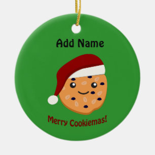 Merry Cookiemas Christmas cookie Ceramic Ornament