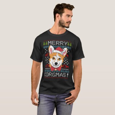 Merry Corgmas Corgi Christmas Ugly Sweater T-Shirt