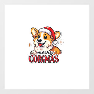 Merry Corgmas Festive Corgi Dog Lover Holiday Desi Wall Decal