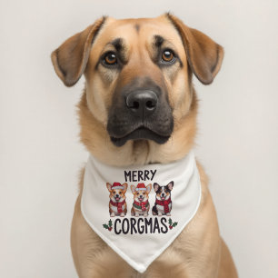 Merry Corgmas Santa Hat Christmas Corgi Dog Mom Pet Bandana Collar