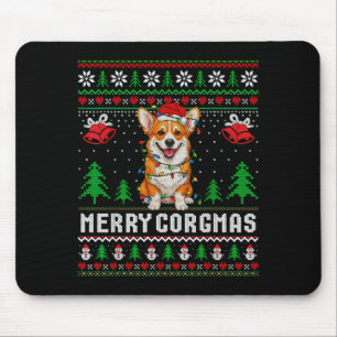 Merry Corgmas Ugly Sweater Funny Corgi Christmas T Mouse Pad