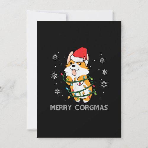 Merry Corgmas Xmas Pajamas Corgi Christmas Nerdy D Invitation