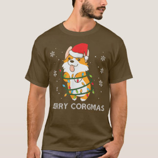 Merry Corgmas Xmas Pajamas Corgi Christmas Nerdy D T-Shirt