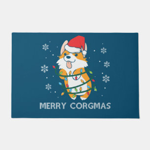 Merry Corgmas Xmas Pajamas Corgi Christmas Nerdy Doormat