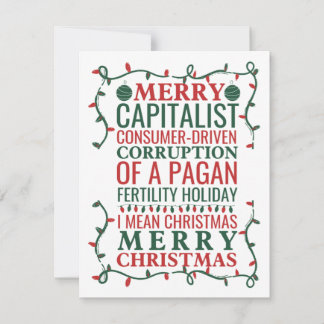 Merry Corruption Of A Pagan Holiday, Santa Gift T Invitation