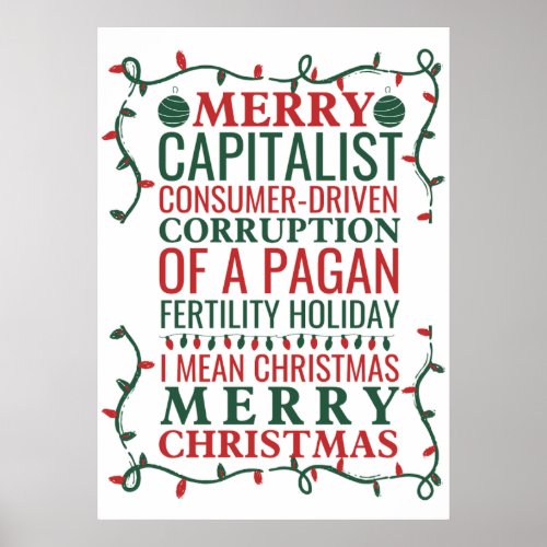 Merry Corruption Of  A Pagan Holiday Santa Gift T Poster