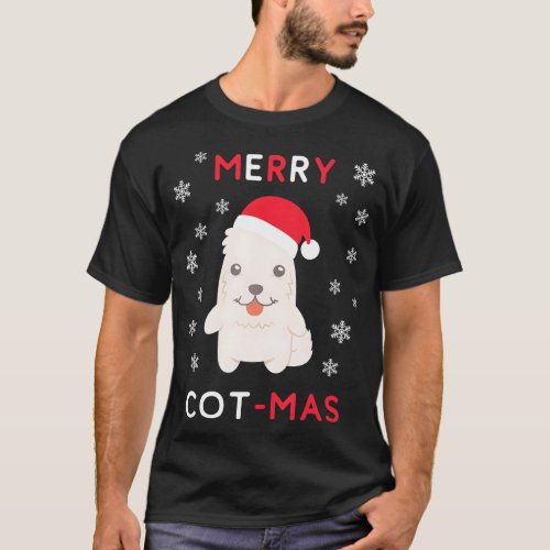 Merry Cot Mas Funny Christmas Coton de Tulear T_Shirt